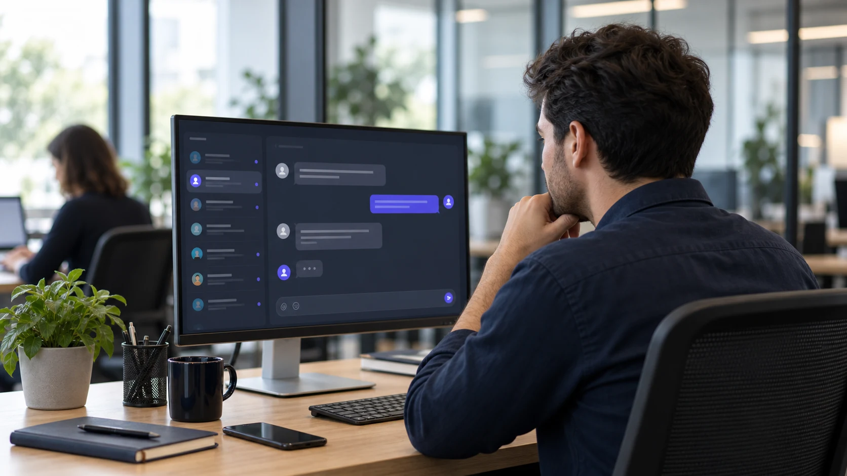 Representación de una conversación gestionada mediante un chatbot para empresas